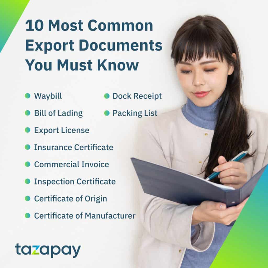 10 most common export import documents you must know infographic
